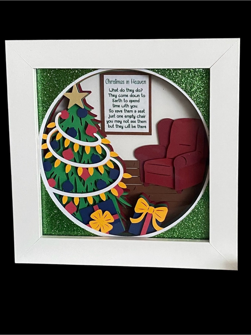 🎄 Memorial 3D handmade shadowbox. Christmas in Heaven, holiday decor